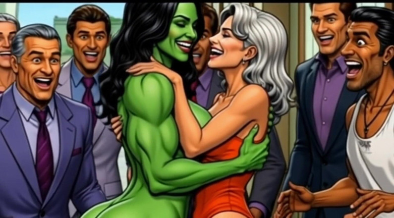 Octopussy Lovers Club: Slutty Hon-hulk nakenhet. Tecknad serie