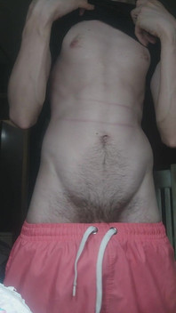 Skinny Boy Teasing His Abs on Camera