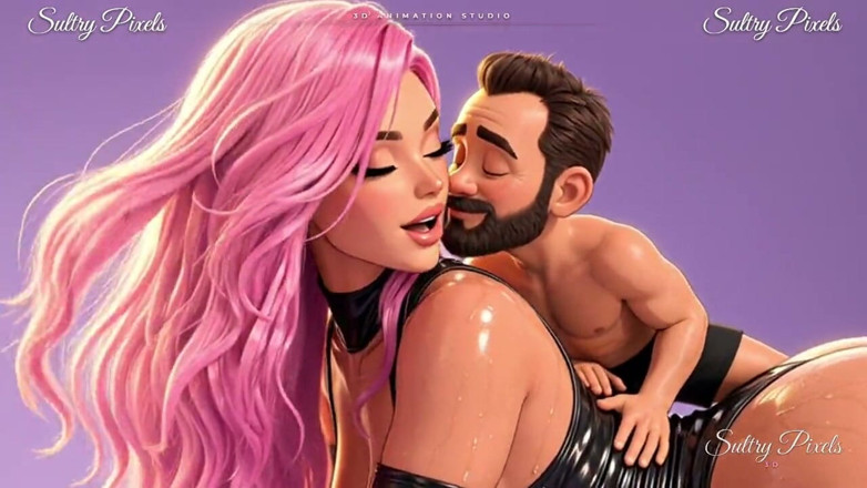Sultry Pixels 3D: La gigantessa anime dai capelli rosa a carnose riceve un...