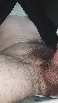Jerking off My Big Hairy Cock - Latex Glove