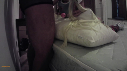 LauraOnHeels: Laura is tied up on stunning silver heels, 15 minutes throat...