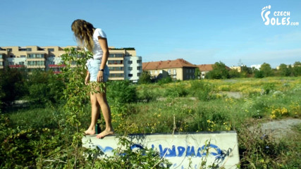 Czech Soles - foot fetish content: Dirty bare feet in nature, POV