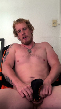 Christian Hunter Pit Sniffs, Nipple and Feet Plays, and Jerks His Thick Cut Cock with His Sweaty Socks