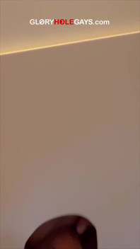 Straight Stud Fingers the Gloryhole Mouth Like a Wet Pussy