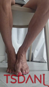 At Home, Showing My Feet by Voice, I Think About When It Will Be Wonderful to Suck Them All at Night