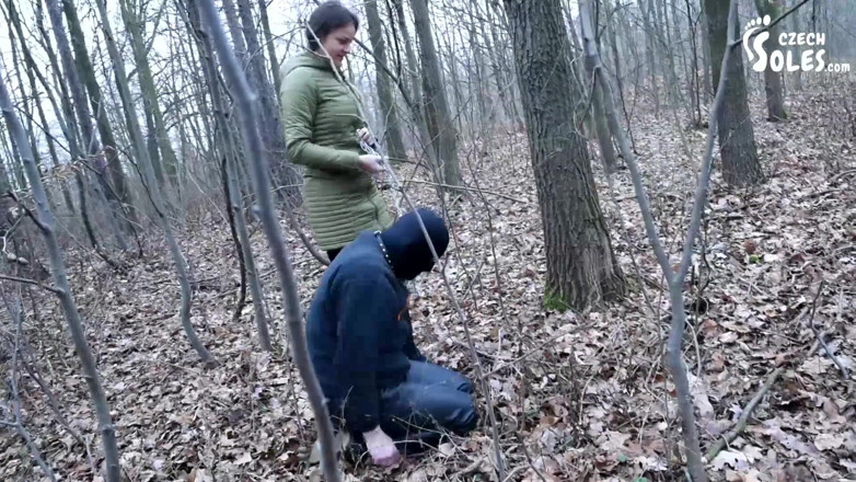 Czech Soles - foot fetish content: Walking the doggy in the cold - boots worship