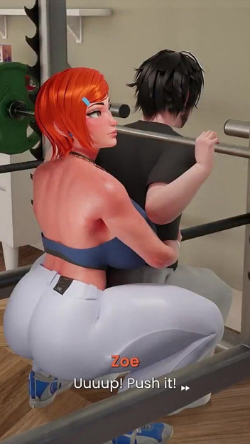 Mansion Days Animated 3D Game #9 - Ginger Gym Girlie Sucks Cock