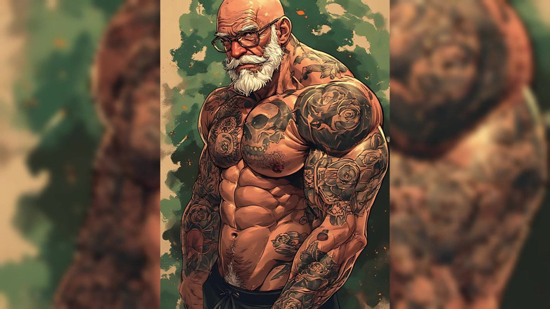 Erotic Man: Tattoo Muscle Men Sexy Ai Art