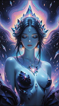 Astral Vortex Goddess with Obsidian Smoke and Crystal Light Fantasy Ai Art Slideshow
