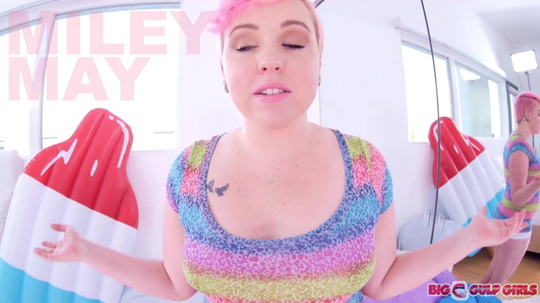 Top Web Models: Hot chubby teen Miley May POV blowjob cum swallow