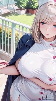 Blonde Nun Nurse! Lazy Kneeling on the Hospital Bed, Hand Cupping Her Soft Breast with a Hazy Gaze
