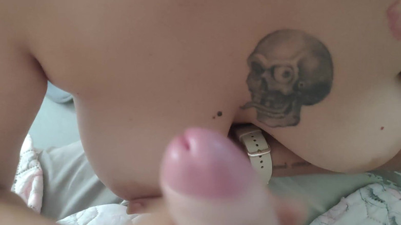 AmateurSex95: AMATEUR ITA handjob and cum on my big tits