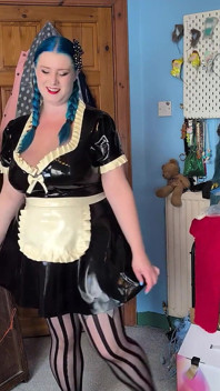 Teased by a Latex Maid - Solo Girl
