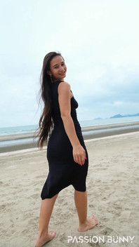 Sexy Tight Black Dress and Beauty Chill
