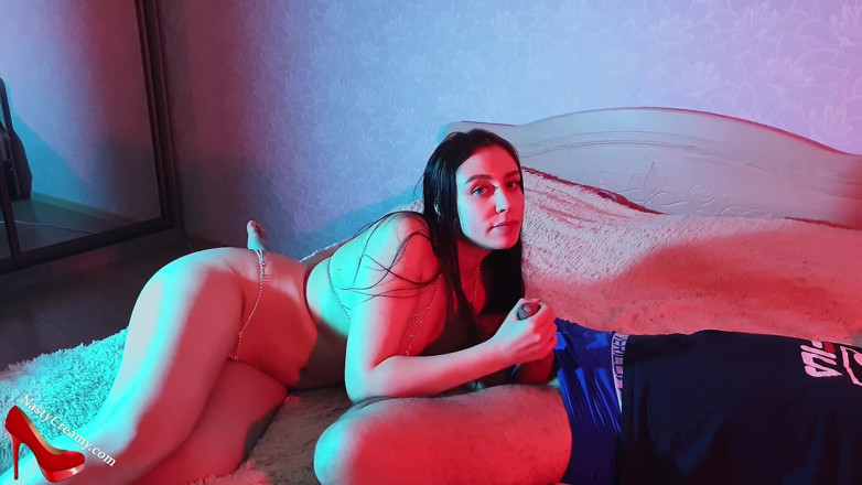 Nasty Creamy: Babe passionate sucking big dick lover and cum in mouth...