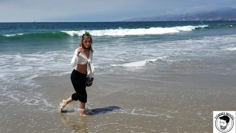 Tommy Wood XXX: Teen blonde hottie having rough sex by the beach with...