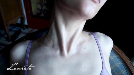 Lanreta: Oiling up neck in a chair, soft erotic movements