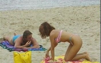 Naughty German Teen Got Her Face Covered with Cum at Beach