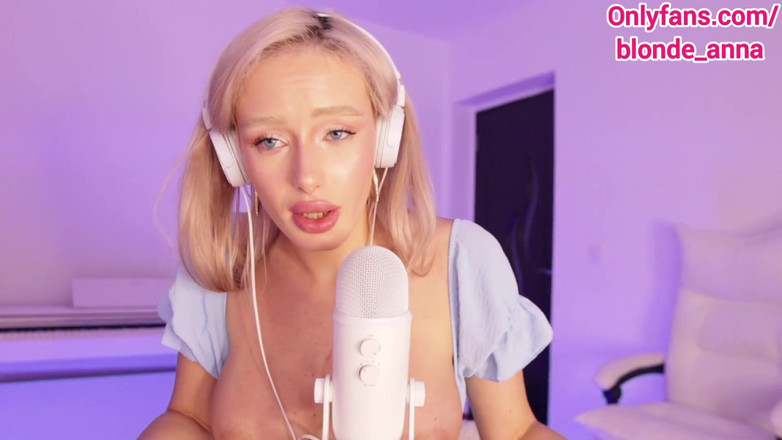 AnnaReyBlonde: Asmr JOI Licking Your Hard Cock Till Cum