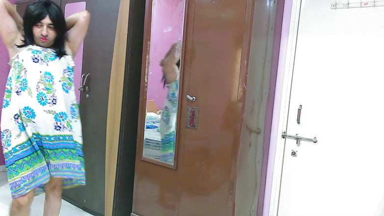 Cute & Nude Crossdresser: Sweet Sissy Crossdresser Femboy Sweet Lollipop, Pissing, Drinking, and Showering