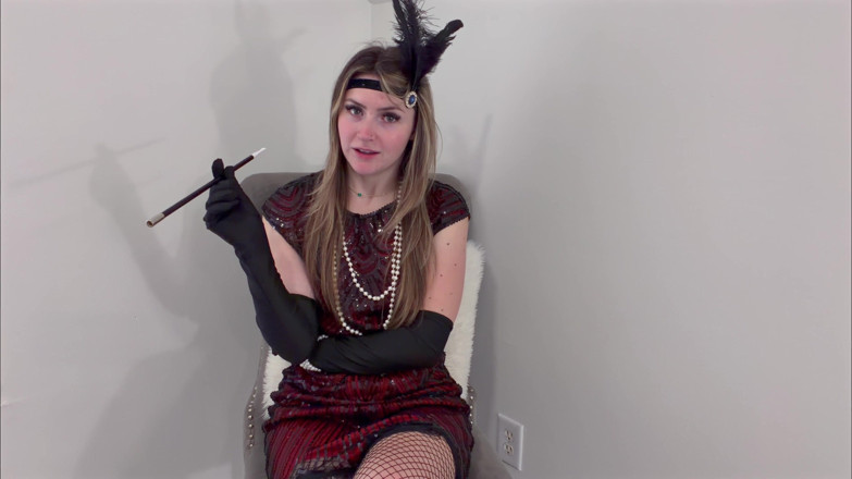 Kink in Time: London Evans ' Roaring '20s Instrucciones de masturbarse 4k en primer plano espera...
