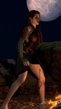 Fata vârcolac călărește pula deasupra - Parodia Skyrim Hentai