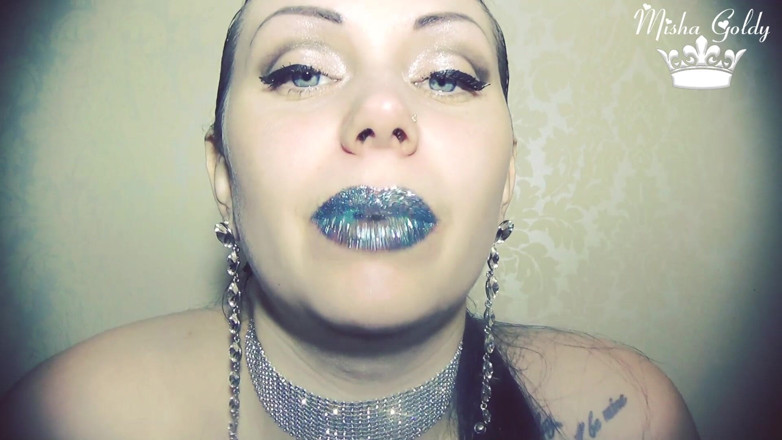 Goddess Misha Goldy: 青いキラキラした唇の匂いと崇拝