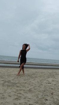 Public Risky and Huge Piss in Tight Black Dress