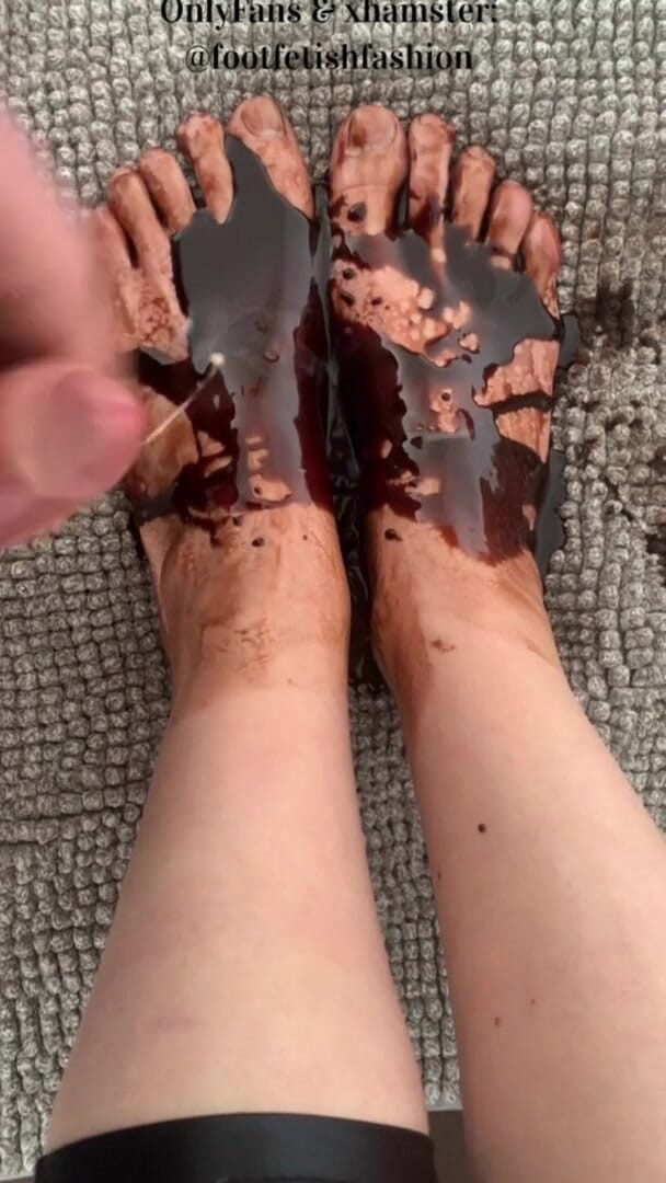 FootFetishFashion: Foot massage with chocolate, part 2/2