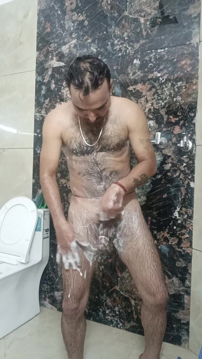 Rajasthani-old-lover: Indiano homem sexo e show chuveiro sapato e mastertação
