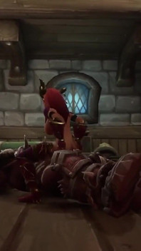Elfo pelirroja destrozada por un señor de la guerra orco: parodiaden
