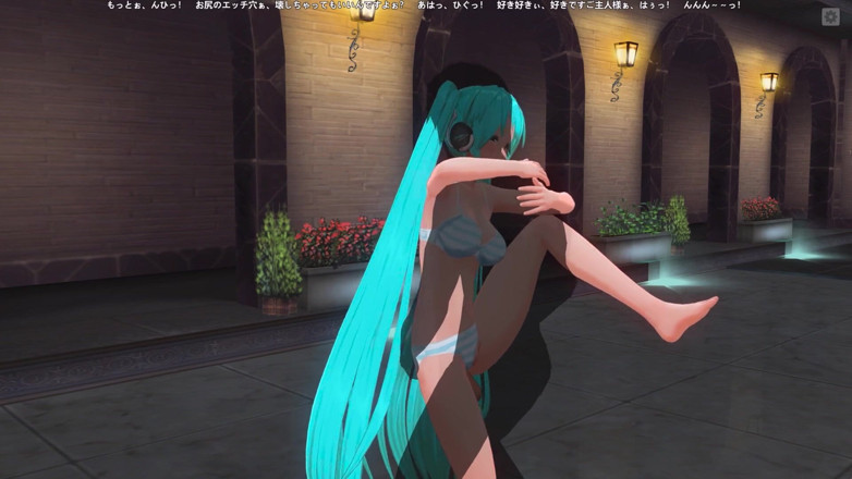 H3DC: 3D Hentai. Miku i en baddräkt knullad vid poolen