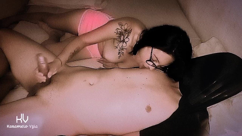 KarameloVzla: Wife Enjoys Whipping Male Cock and Nipples