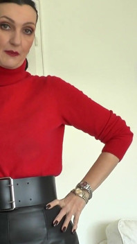 Fetish luas, tali pinggang ketat dan menonton, bos anda, melancap anda semasa rehat makan tengah hari anda, Joi Lady Victoria Valente