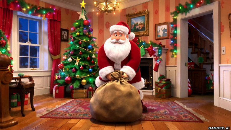 Gagged AI Cartoons: Sua ex no Natal