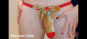 Milking-time: Rudolph的鼻子被抛光 - 缓慢的圣诞打手枪 - 挤奶时间