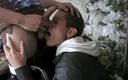 Gaybareback: Französischer twink von zwei freunden gefickt