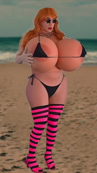 Bikini pantai dengan tembem