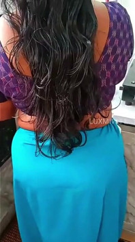 Sexy Cooking in Blouse Petticoat & Pussy Show