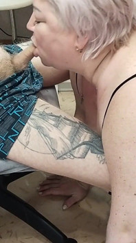 After a Blowjob, I Cum on My Mother-in-law's Tits