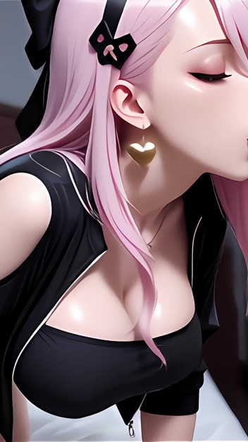 Anime Hentai Uncensored, Pink-haired Chick Sucks Your Cock by a Glory Hole, Fuck Her and Cum on Her!