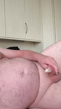 Orgasm with Sperm in the Condom and Stocking Mask 1