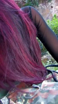 Redhead chick gets anally banged outdoor from her dude