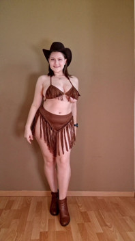 Nova Vaqueira Toy - Lingerie Fringed &primeiro Passeio (pt1)
