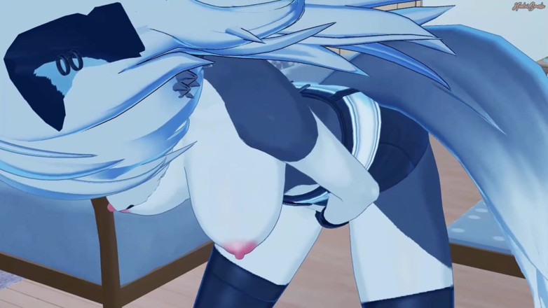 Hentai Smash: Loona masturbating in the living room - Helluva boss Hentai.