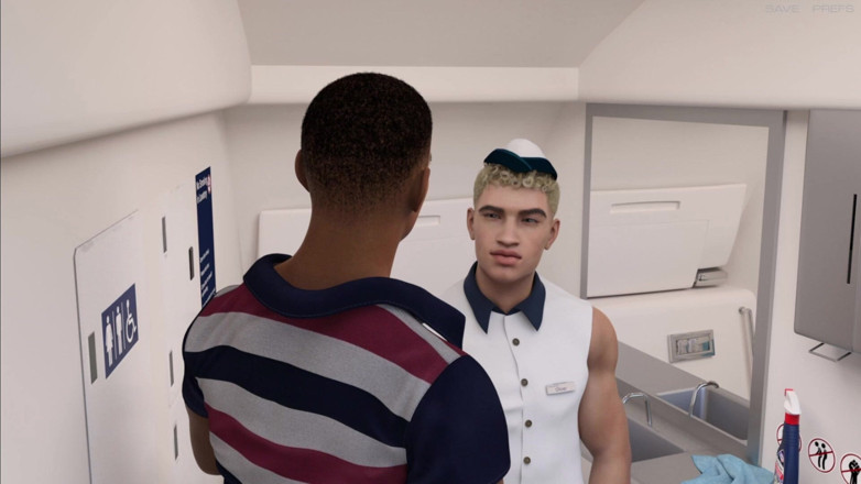 Femboy Maaya: Flight Attendant Oliver Loves Get Creampied From Black Big Cock