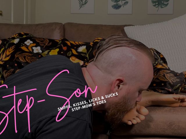 Step-son Sniffs, Kisses, Licks & Sucks Step-moms Toes (Pink Foxx)