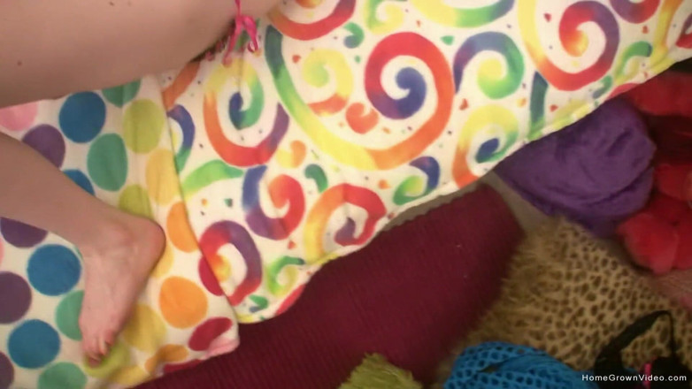 Homegrown Video: Skinny redhead teen sucks cock and swallows a load