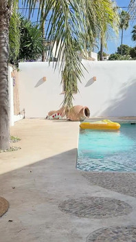Party Prank Trap Bound, Gagged and Cum-covered in the Pool (hd)