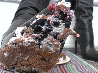 Lady Victoria Valente: Smoking Mistress and Delicious Dessert From Boot Soles, POV Clip,...